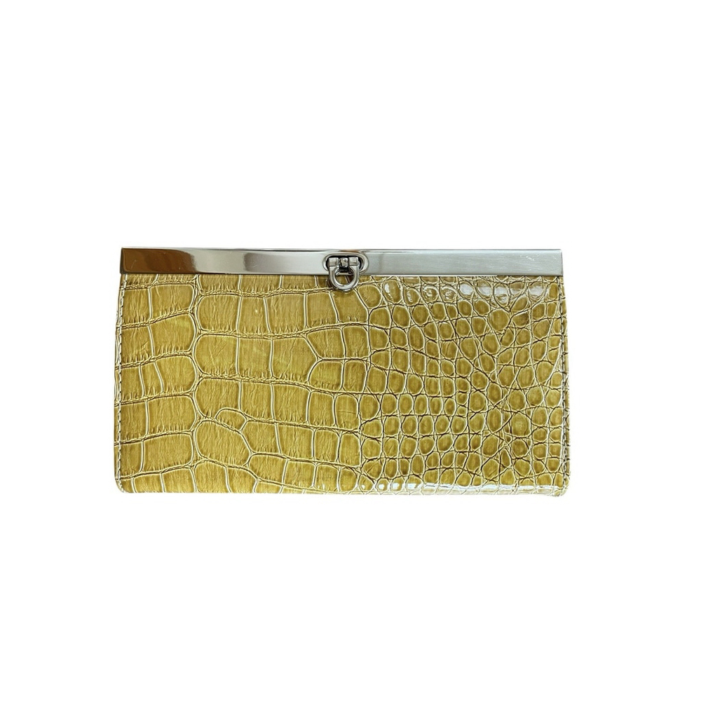 Squared Fashion Women Clutch Wallet Long Card Holder Purse Bag Handbag Faux Croc